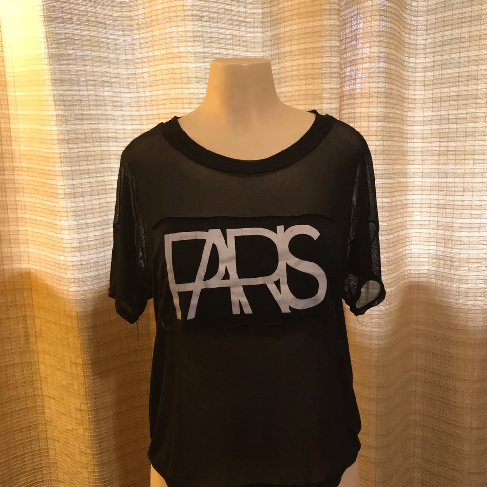 Mesh Printed PARIS Top